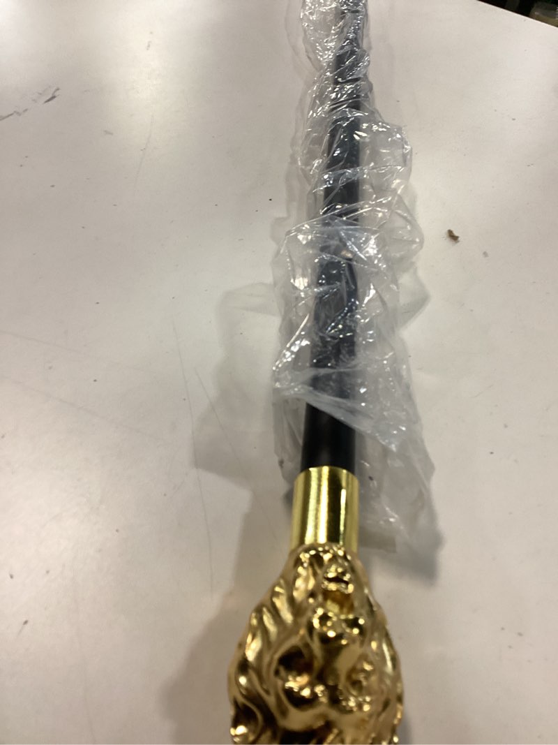 Condition photo showing Good Condition for Walking Hand Cane Stick Designer Handmade Walking Stick for Men & Women Steel and Natural Wood Golden Lion Head