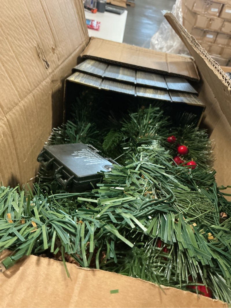 Condition photo showing Good Condition for 2PCS 4FT Pre-lit Potted Christmas Tree with Festive Berries Pine Cones Tree 100 LEDs 8 Modes Battery Timer Control Waterproof for Outdoor Porch Entrance Door Patio Entryway Home Decor