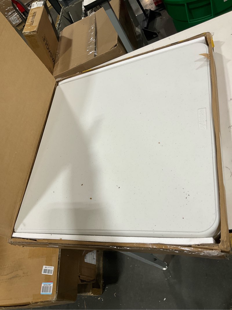 Condition photo showing New/Like New for byliable folding table 4 foot, heavy duty portable plastic fold-in-half utility 4ft folding table with carrying handle for indoor outdoor, camping picnic party, white white 4ft