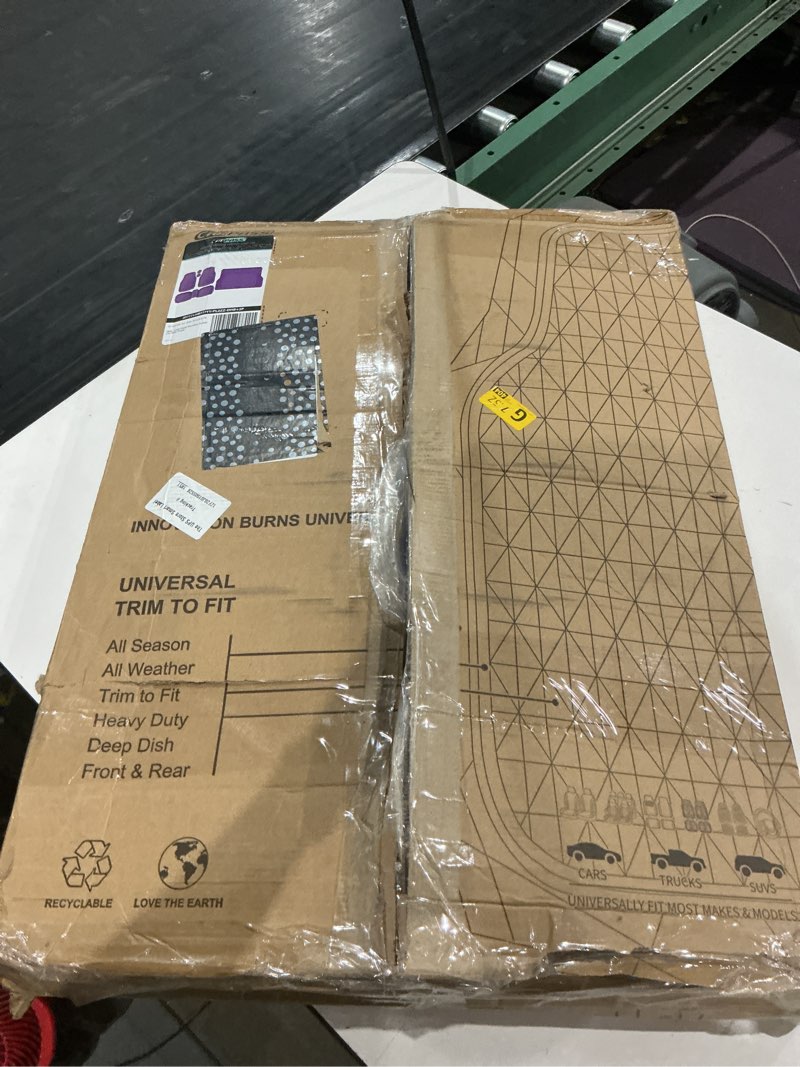 Condition photo showing Good Condition for car pass heavy duty rubber purple car floor mats & cargo liners, deep dish all-weather trunk mats durable anti-slip 3d rhombus waterproof trim to fit liner universal fit auto,sedan,suv,truck, purple purple with cargo liner