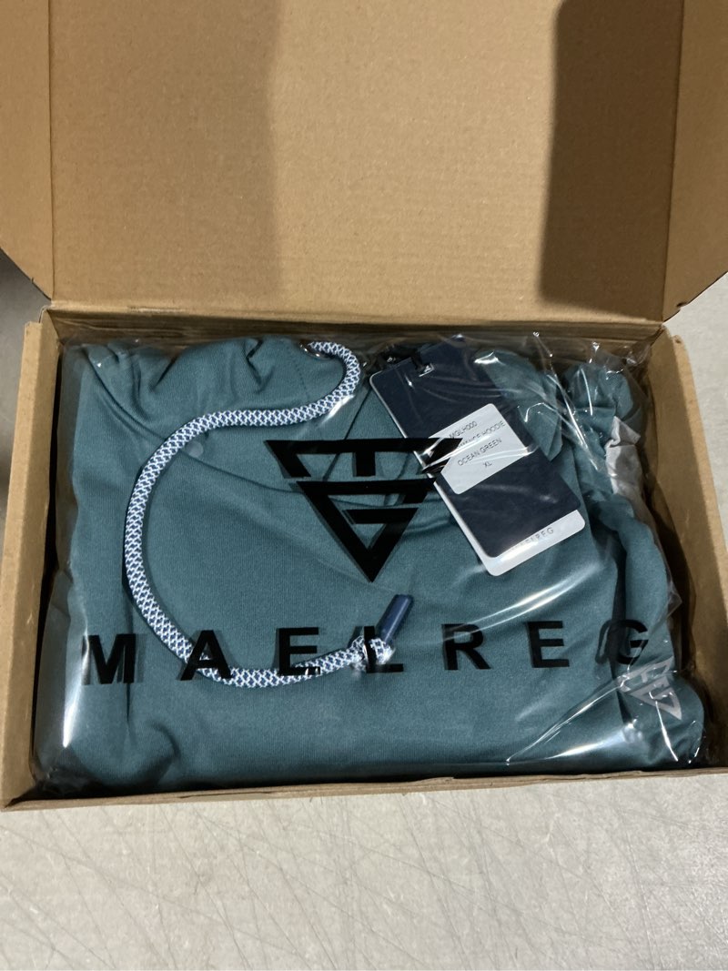 Condition photo showing Good Condition for m maelreg hoodies for men golf fleece hooded sweatshirts dry fit athletic lightweight casual midlayer mens hoodies pullover x-large mg00- ocean green