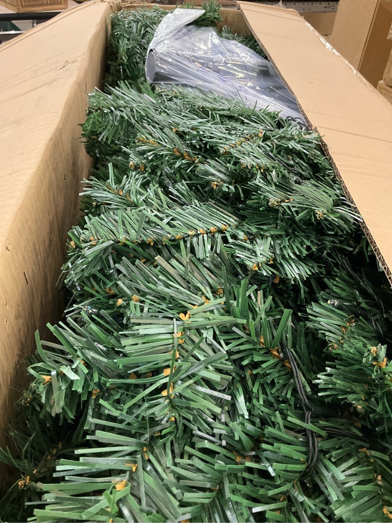 yoyomax christmas tree-7.5ft pre-lit artificial spruce w/ 400 incandescent lights & foldable stand, 