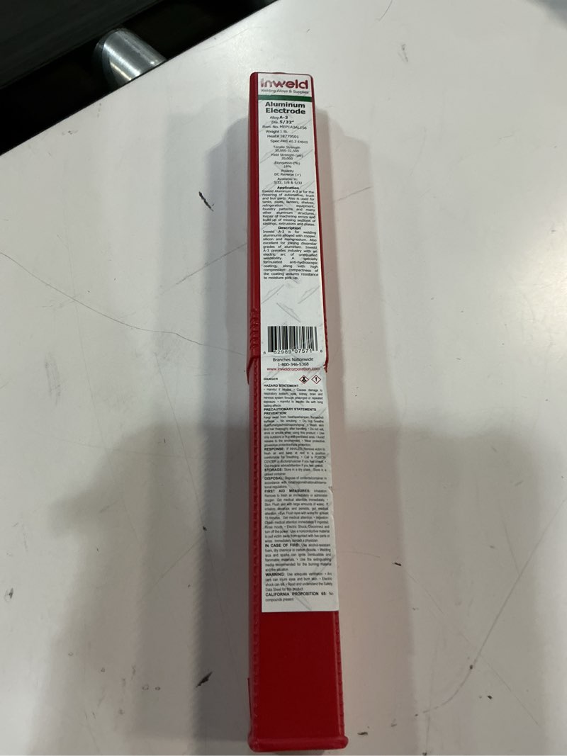 Condition photo showing Good Condition for a-3 5/32 x 1 lb micro aluminum electrode a3