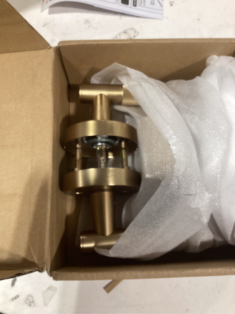 Condition photo showing New/Like New for asidrama 1 pack champagne bronze privacy door handles, door lever with door knobs indoor for bedroom or bathroom, heavy duty door handles interior with locks for left right sided doors privacy 1pack champagne bronze