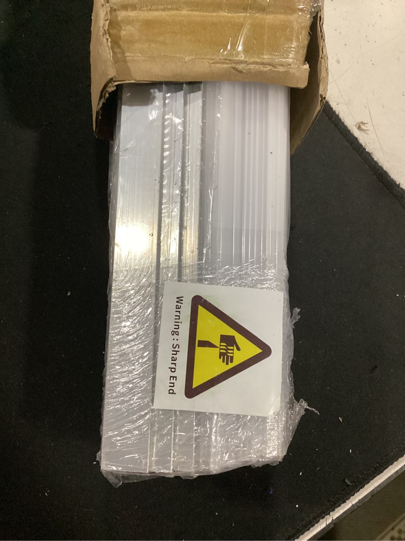 Condition photo showing As Is for thmoother 20-pack 3.3ft 1meter v shape led strip aluminum channel diffuser system, extruded alu track milky cover with corner connector and mounting kit,easy cut and installed curved lens profile