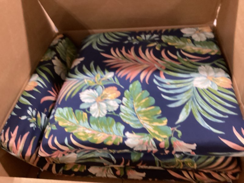 Condition photo showing Good Condition for arden outdoor chaise cushion, 21 in x 72 in, weather-proof, rain-proof, fade resistant patio cushion for chaise lounger simone blue tropical 72" x 21" simone tropical