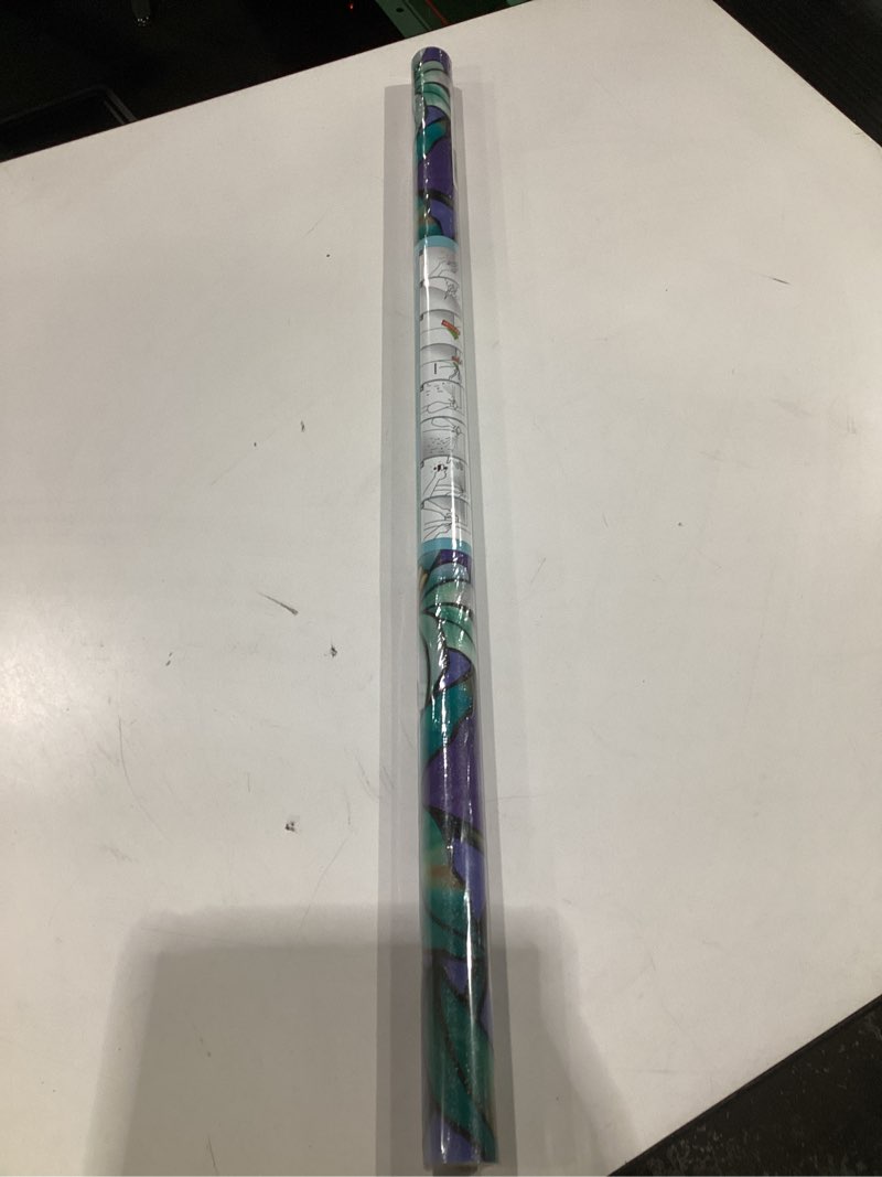 Condition photo showing New/Like New for Coavas Decorative Window Privacy Film, Heat Control Sun Blocking Stained Glass Window Film, Floral Design Static Cling, Non Adhesive Windows Tint for Bathroom Front Door(Vinyl, 29.5" x 78.7 ") 29.5 x 78.7 inch Purple