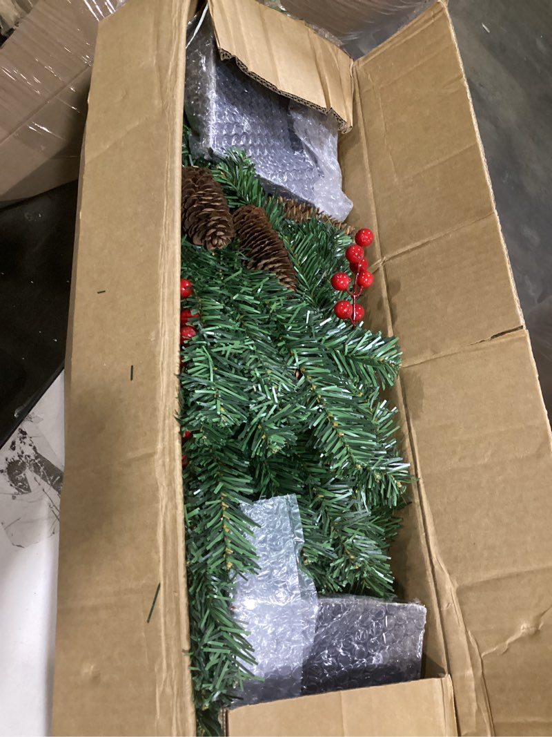 Condition photo showing Good Condition for 2 Pack 4 Ft Outdoor Potted Christmas Entrance Tree with Timer, 8 Mode 60 LED Dual Color Change Lights, Battery Operated, 140 Branches Tips 15 Pinecone 15 Berries Xmas Tree for Porch Front Door Decor