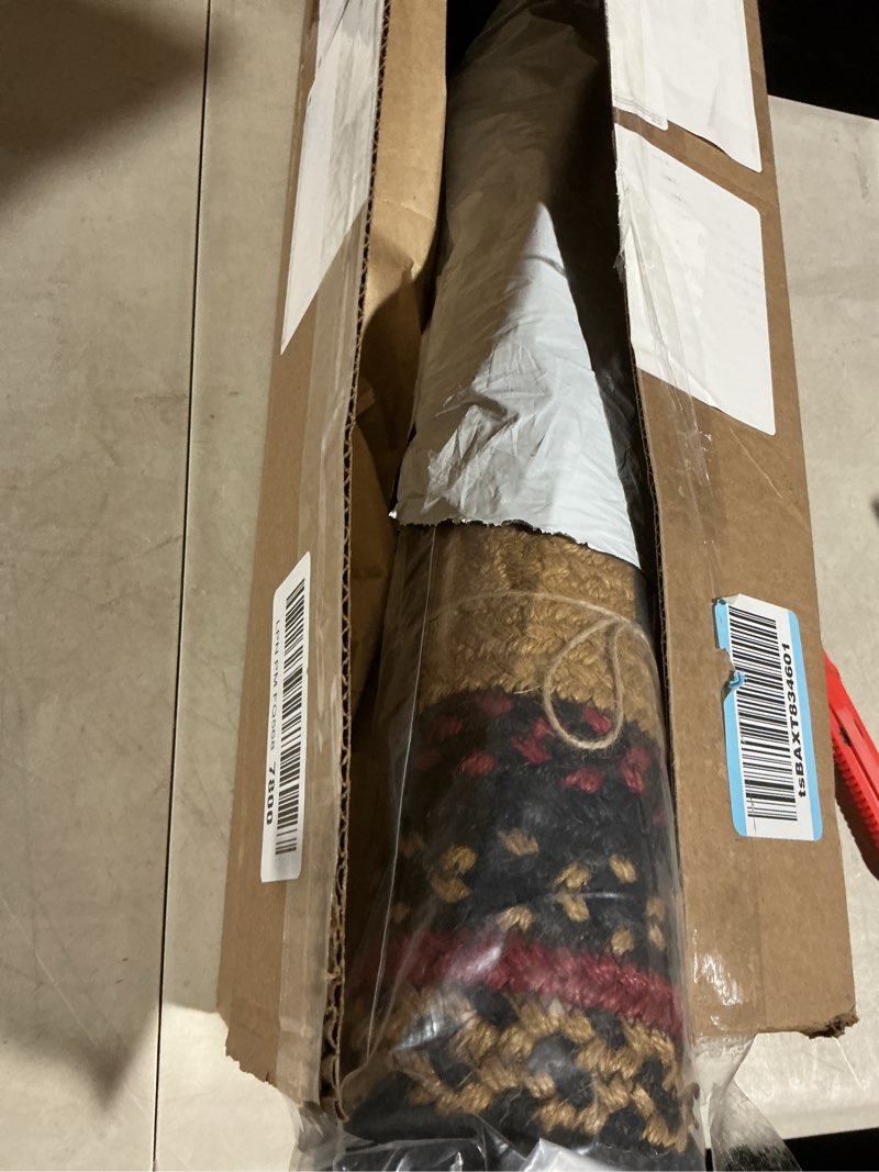 Condition photo showing Good Condition for VHC Brands Farmhouse Star, Braided Jute Rug, Non-Skid Pad, Door Mat, Rectangle, Black, 20x31