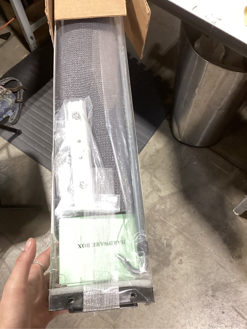Condition photo showing Good Condition for sunoff outdoor roller shades, cordless patio roller up blinds with shade cloth for porch gazebo pergola balcony backyard, 2 poles & 1 fabric, grey, 72" wx72 h 72"w x 72"h grey