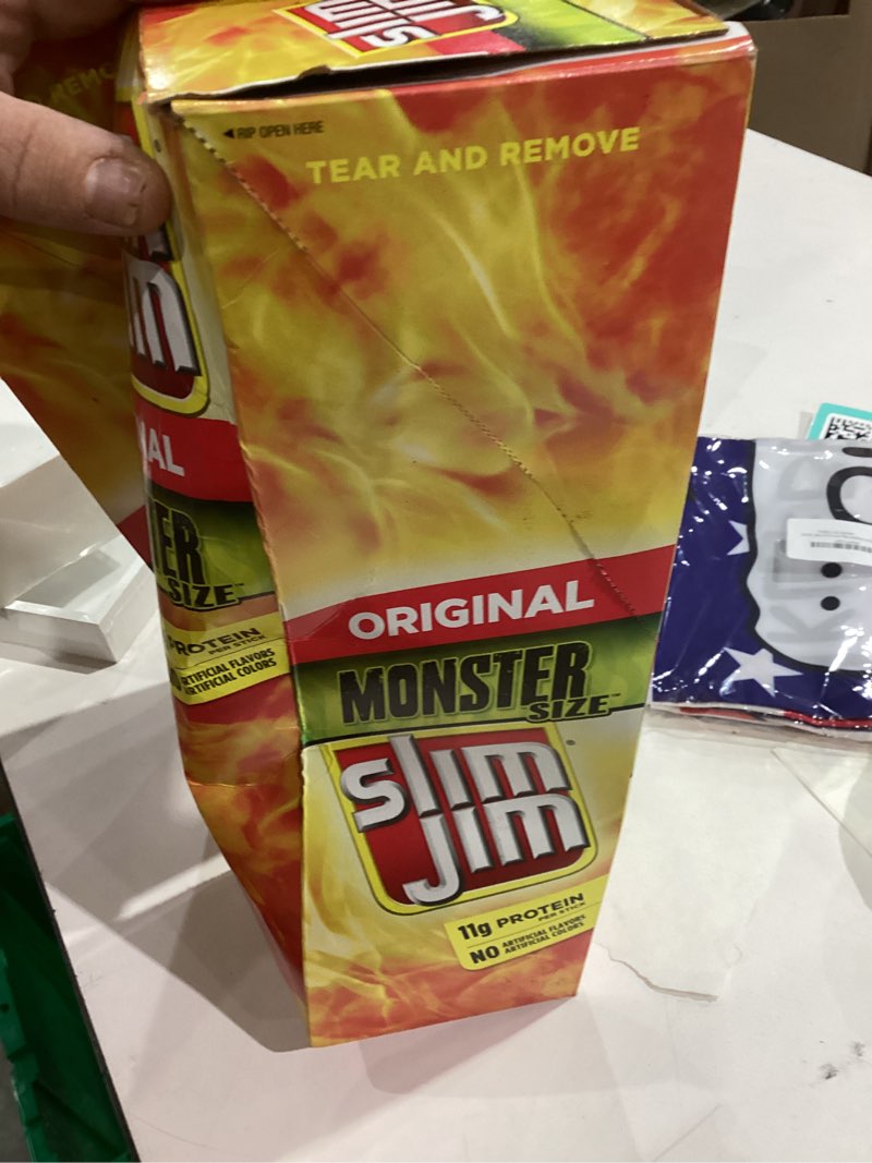 Condition photo showing New/Like New for Slim Jim Monster Smoked Meat Sticks, Original Flavor, 11g Protein Per Stick, 1.94 oz. (18 Count)