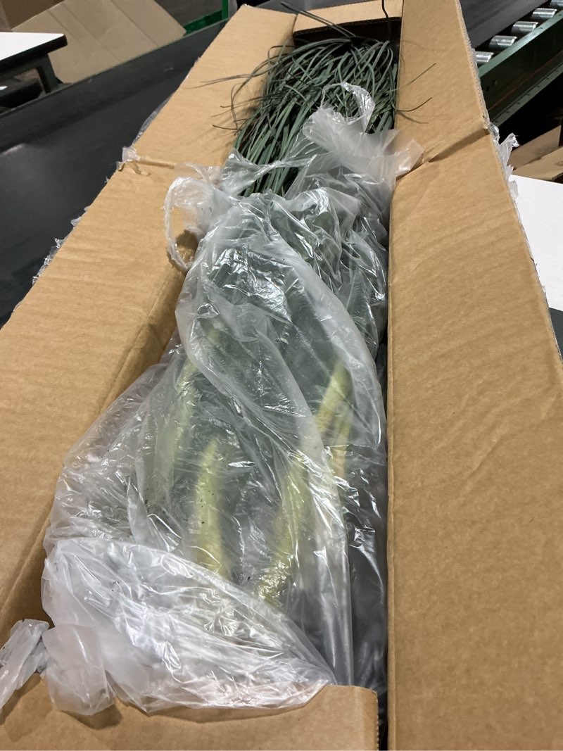 Condition photo showing Good Condition for faux 4ft 2-pack horsetail reed grass with pink spikes, 48in tall indoor outdoor fake grass in pot, home office decorative artificial plant & greenery, wedding decor green bristlegrass 4ft - 2pack lush green