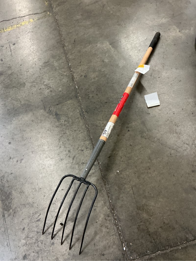 Condition photo showing As Is for craftsman 48 l wood steel manure fork