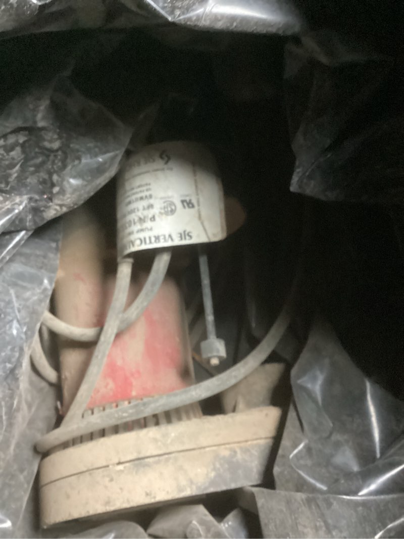 Condition photo showing As Is for liberty pumps 287 1/2-horse power 1-1/2-inch discharge 280-series automatic submersible sump pump with vmf switch
