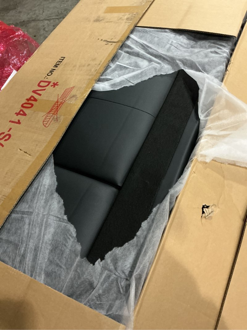 Condition photo showing As Is for (Incomplete, box 1/3 ) Devion Furniture Faux Leather Sectional Sofa with Ottoman-Black 