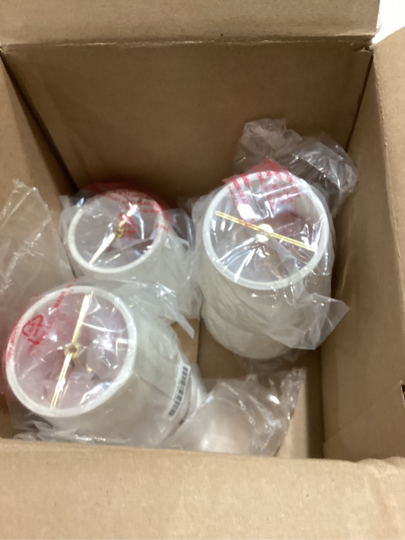 Condition photo showing Good Condition for Aspen Creative 32713-6B, Empire Clip-On Chandelier Lamp Shade, Off White, 3" Top x 4" Bottom x 4" Slant Height, Set of 6 3" Top x 4" Bottom x 4" Slant Height Off-White