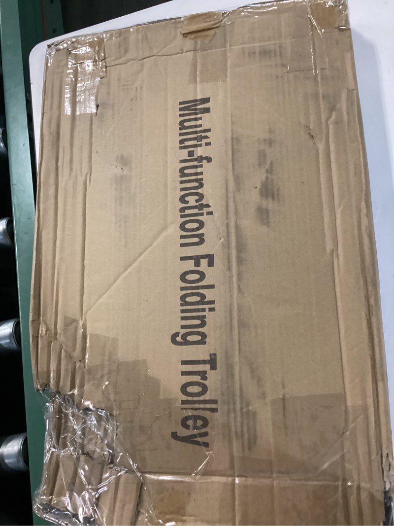 Condition photo showing New/Like New for folding hand truck aluminum portable folding hand cart 180lbs capacity hand cart and dolly ideal for home, auto, office,travel use,black