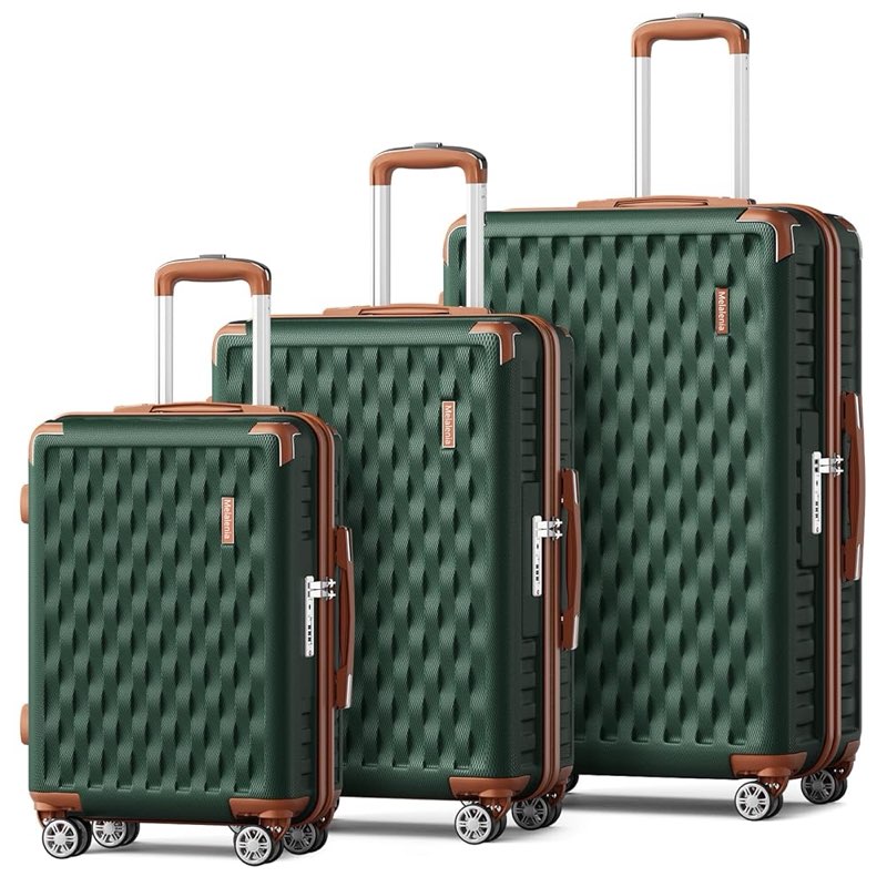 melalenia luggage sets 3 piece, hard shell carry on suitcase with spinner wheels and tsa lock, trave