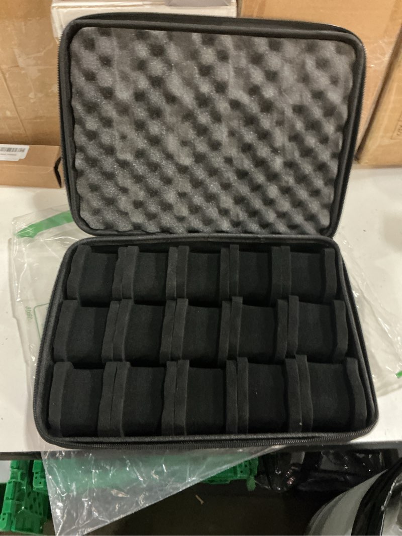 Condition photo showing New/Like New for xozeooeu watch storage case, 15 slot hard travel wristwatches box with soft protective pillows, blac