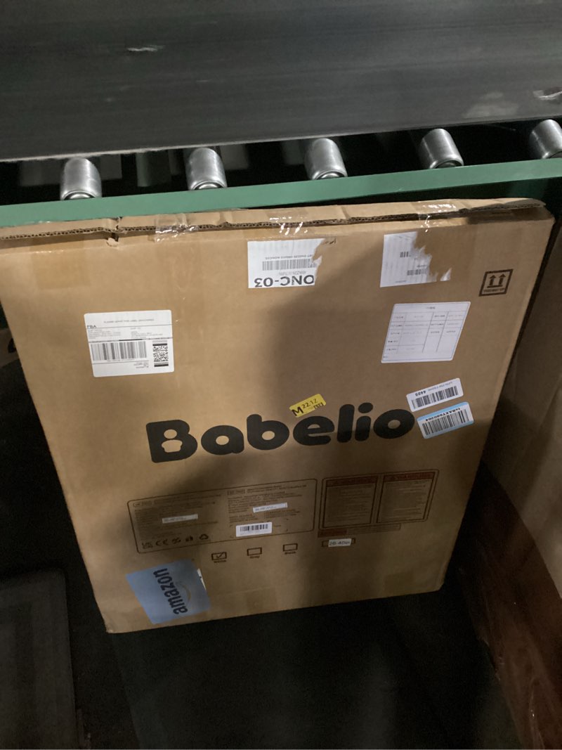 Condition photo showing New/Like New for babelio safety gate door fits for stairs, narrow and wide doorways with auto close, easy install, no drilling, pressure mounted for baby, child, pets, dog/puppy, 26''-40'', white white 30"tall 26"-40" wide