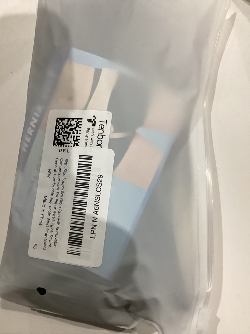 Condition photo showing As Is for tenbon hernia belts for men and women left or right side hernia support truss for inguinal groin pain with removable compression pads for pref or post-surgical, femoral, comfortable adjustable waist strap guard large