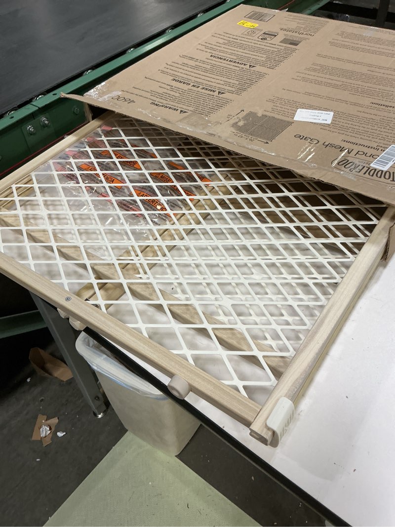 Condition photo showing Good Condition for Toddleroo by North States - Diamond Mesh Wooden Baby Gate: Pressure Mounted Baby Gate for Doorways - Adjustable 26.5 to 42 Inches Wide - 23 Inches Tall