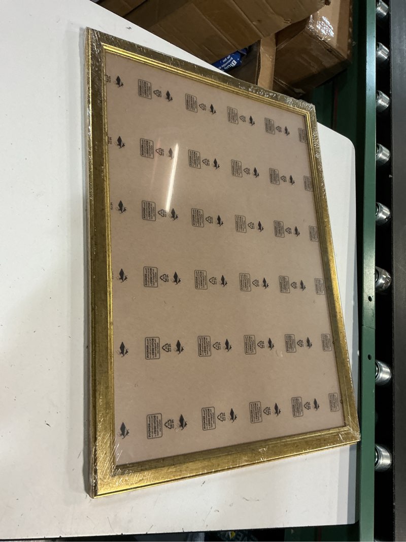 Condition photo showing Good Condition for gulethun 18x36 frame, transitional modern design picture frames, 18 by 36 rustic poster frame for home decor, gold vintage photo frame, horizontal or vertical display, choose size & color gold 18x24