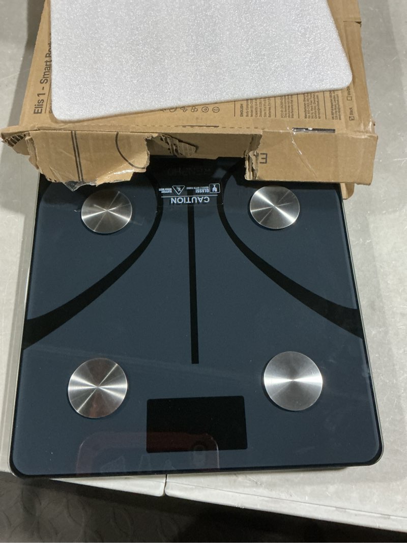 Condition photo showing Good Condition for renpho smart scale for body weight, fsa&hsa eligible, digital bathroom scale bmi weighing bluetooth body fat scale, body composition monitor health analyzer with smartphone app, 400 lbs - elis 1 black 11"/280mm