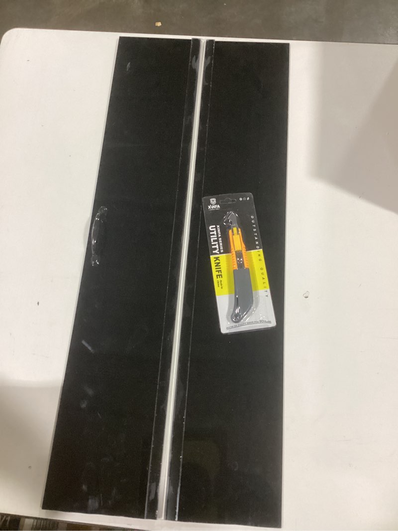 Condition photo showing As Is for Sieral Aquarium Polycarbonate Canopy Set 29 x 11.38 x 0.12 Inch for 20/29/37 Gallon Without Center Brace Aquariums Cover Fish Tank Lid with a Hook Knife, Black Black 30 x 12 Inch