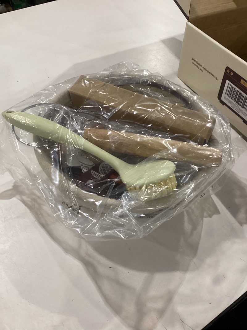 Condition photo showing New/Like New for Superbaking Sourdough Starter Kit, 9" Round Banneton Bread Proofing Basket Set, Sourdough Bread Baking Supplies, Sourdough Tools with Silicone Bread Sling, Bread Making Tools, Baking Gifts Set Of Bread Proofing Basket + Round Sling