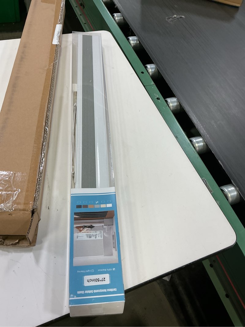 Condition photo showing Good Condition for Changshade Blackout Cordless Cellular Shades for Windows,Honeycomb Blinds with Thermal Insulation,UV Protection,Child Safe,Privacy Light Control,Easy to Install?27" W x 50" H,Grey? Blackout-grey 27"W x 50"H