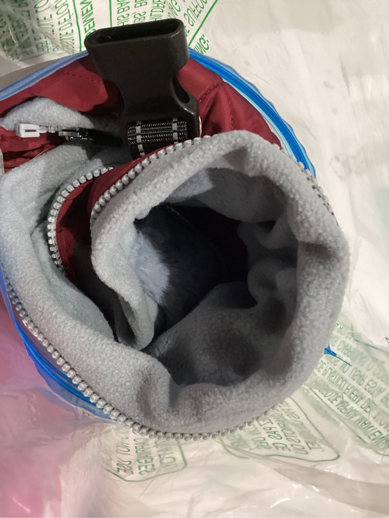 Condition photo showing Good Condition for Lelepet Dog Coat Warm Dog Winter Coat Waterproof Dogs Jacket with Harness Built in Reflective Pet Fleece Vest Zip-Up Cold Weather Coats for Large Dogs Turtleneck & Windproof Coats Boxer Wine Red XL X-Large Burgundy
