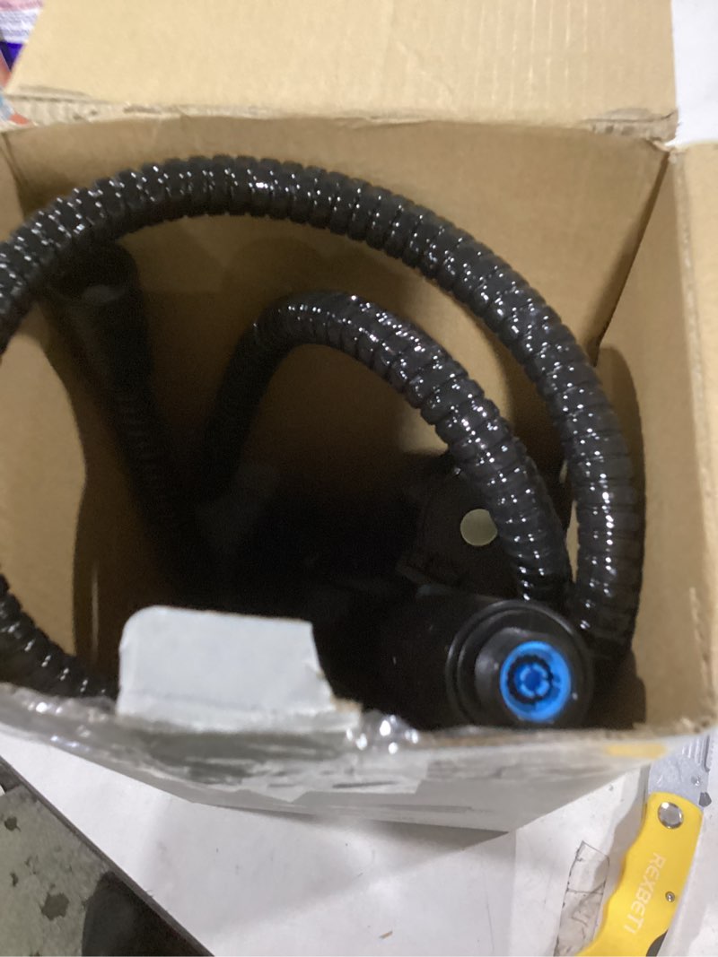 Condition photo showing As Is for delta faucet 6-spray suredock magnetic shower head with handheld spray, matte black shower head with hose, showerheads & handheld showers, magnatite docking, matte black 75609bl