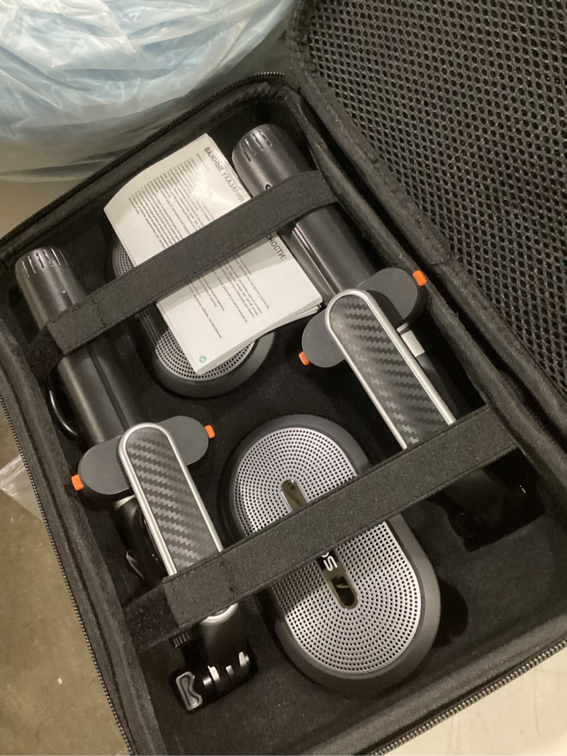 Condition photo showing Good Condition for sowo wireless dual bluetooth speakers set, adjustable stands 2pcs, high-fidelity stereo sound, smart pairing sync, surround sound with portable lightweight case for home, travel, party, birthday