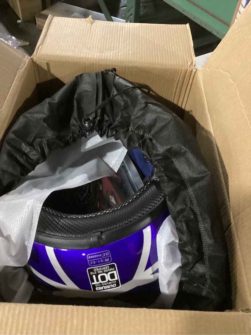 Condition photo showing Good Condition for Youth Dirt Bike Helmet DOT Certified for Boys & Girls Ages 5-14, Four Wheeler, Motocross, BMX, MX, UTV, Go Kart, Racing, Skateboard, Baseball Blue Cobweb Medium