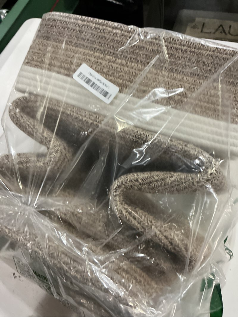 Condition photo showing Good Condition for miniark large shallow organizing baskets 15x11x5.1 inches - rope woven storage bins for bathroom, shelves, cube closet, gradient brown 4 packs 4pcs-l15×w11×h5.1" gradient brown