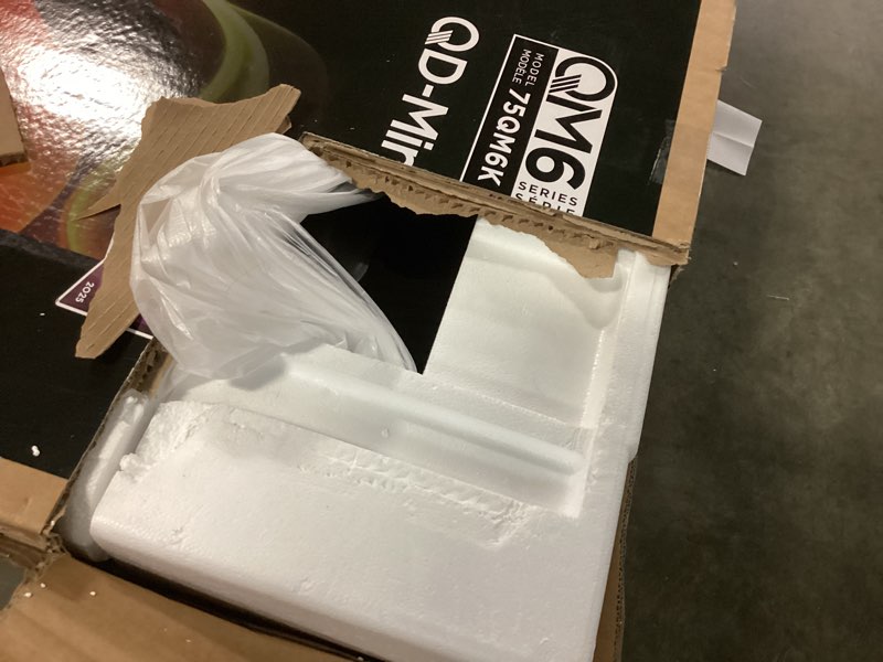 Condition photo showing As Is for TCL 75 Inch Class QM6K Series | Mini LED QLED 4K HDR | 75QM6K, 2025 Model | 120HZ-144HZ High Brightness Smart Google TV Dolby Atmos Onkyo Audio | Voice Remote Alexa Gaming Streaming Television