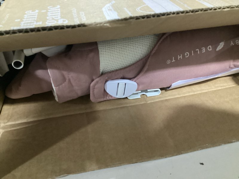 Condition photo showing Good Condition for baby delight alpine deluxe portable baby bouncer | infant | 0-6 months | 100% gots certified organic cotton fabric | organic rose organic rose deluxe