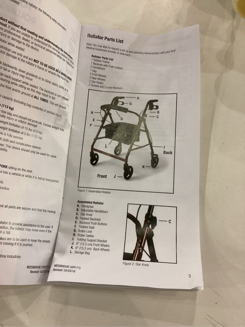 Basic Rollator Déambulateur à roulettes de base Andador bâsico Four-Wheeled Rolling Walker, Wheels Ambulateur muni de quatre roues de 15.2 cm. en aluminium Andador rodahte de cuatro ruedas. de aluminio. ruedas de 15.2 cm Purple | Violet 1 Violeta