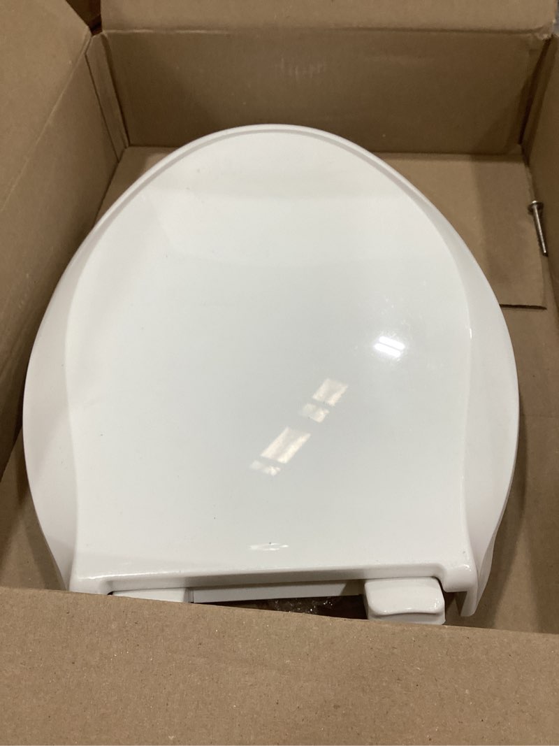 Condition photo showing Good Condition for KOHLER 4636-RL-0 Cachet ReadyLatch Elongated Toilet Seat Slow Close, Soft Close Toilet Seat Quiet Lid, Contoured Grip-Tight Bumpers Installation Hardware, Apartment Essentials, White White Elongated Ready Latch