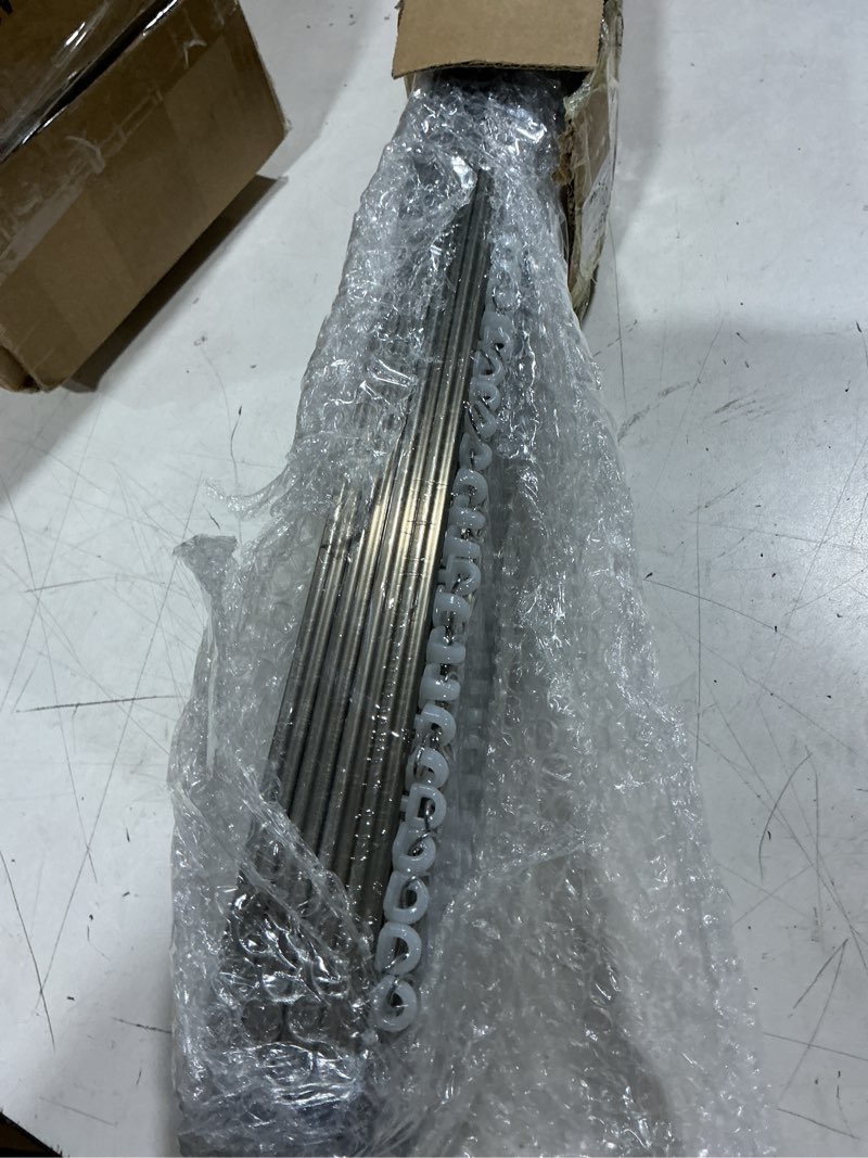 Condition photo showing Good Condition for ceiling curtain double track set 3ft-13ft/4 meter champagne double curtain track ceiling mount heavy duty room divider adjustable length rails with clips hooks end hook 1 champagne 3 - 13 ft