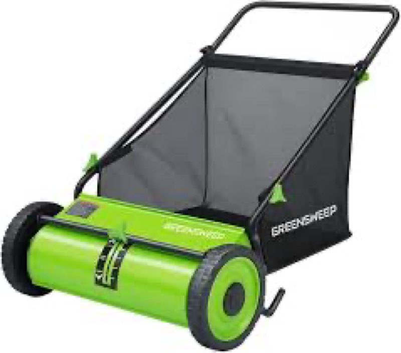 Pickup Pro Garden Sweeper - Manual Leaf & Grass Push Lawn Sweeper (Pickup Pro Max)