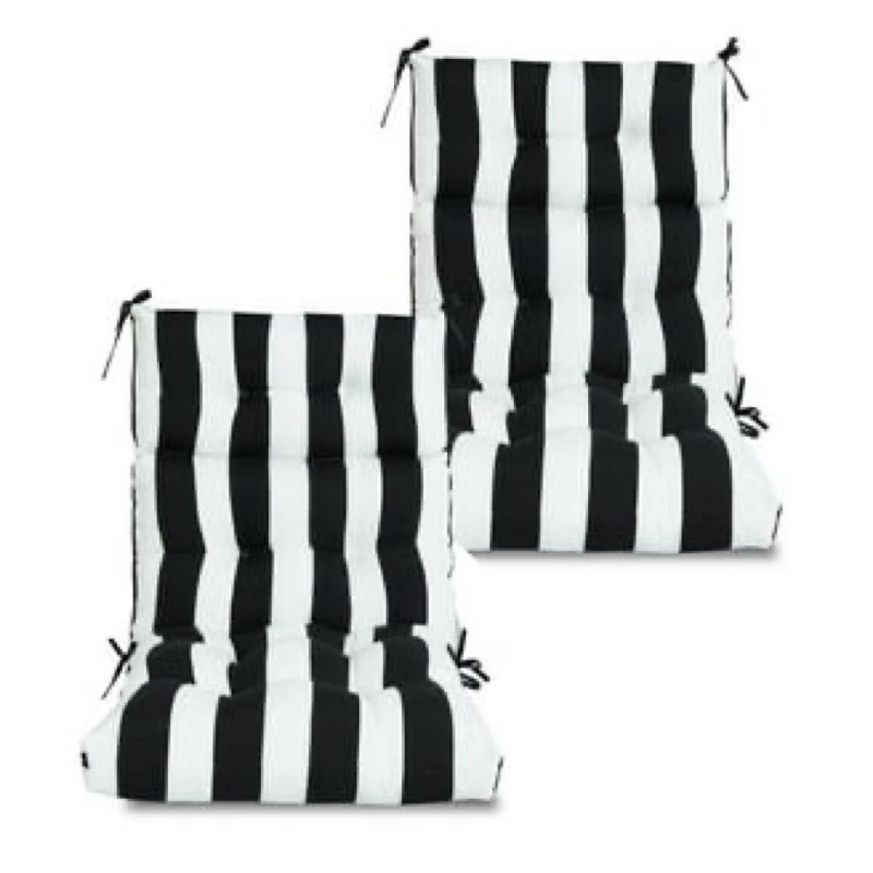 high back chair cushions set of 2, adirondack chair cushion with waterproof, rocking chair cushion for outdoor patio, garden porch 45”x 22”x 4(black white?  