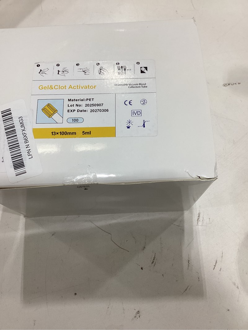 Condition photo showing New/Like New for Meterbox Vacutainer Blood Collection Tubes 5ml Gel Clot Tube Vacuum Collecting Lab Tube for Lab Test