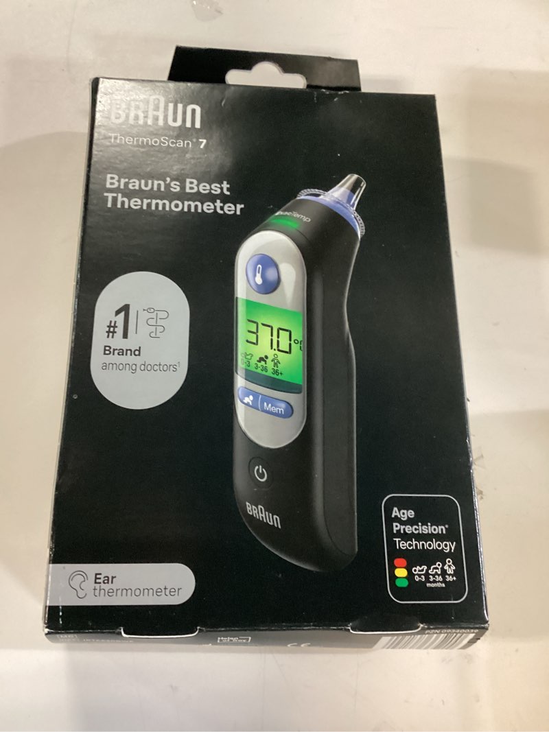 Condition photo showing New/Like New for Braun ThermoScan 7 Digital Ear Thermometer for Adults, Babies & Infants, Age-Adjusted Fever Guidance, No. 1 Brand Recommended by Pediatricians Black 1 Count (Pack of 1)