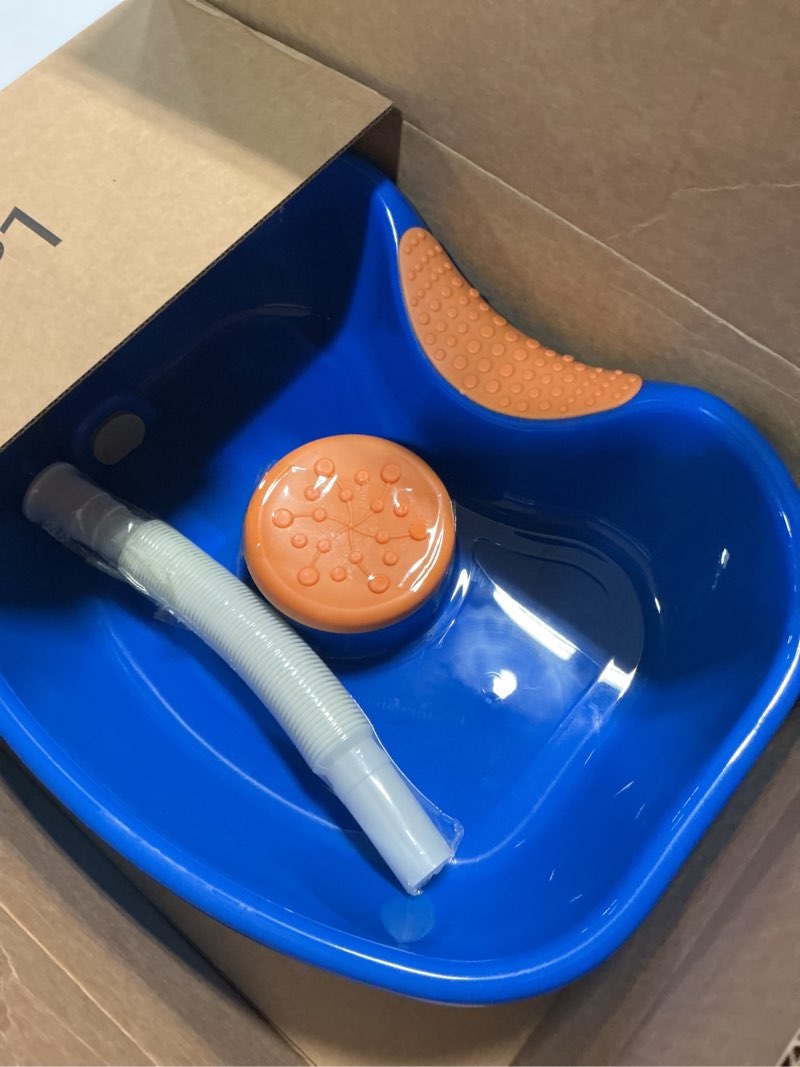 Condition photo showing Good Condition for hair washing basin for bedridden,shampoo basin for bedside,shampoo bowl,washing sink made for handicapped, bedridden, kids,hair cuts and coloring-46x35cm (blue)