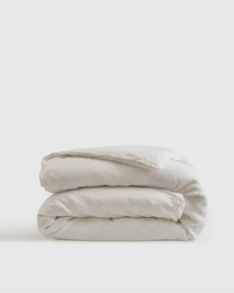 Quince European Linen Duvet Cover white, size king/cal king