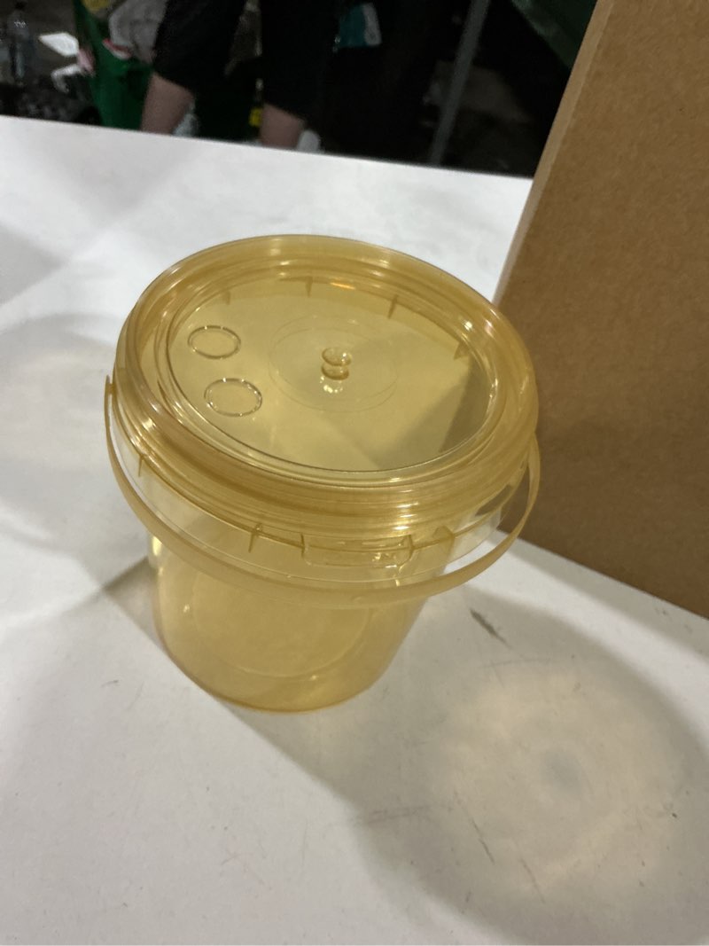Condition photo showing Good Condition for funnymoom 16 pack 34 oz plastic rum buckets for drinks with straws ice cream cocktail bucket with lids and handles reusable food containers cup for parties summer beach bar beer (black,gold) 34 oz black,gold 16
