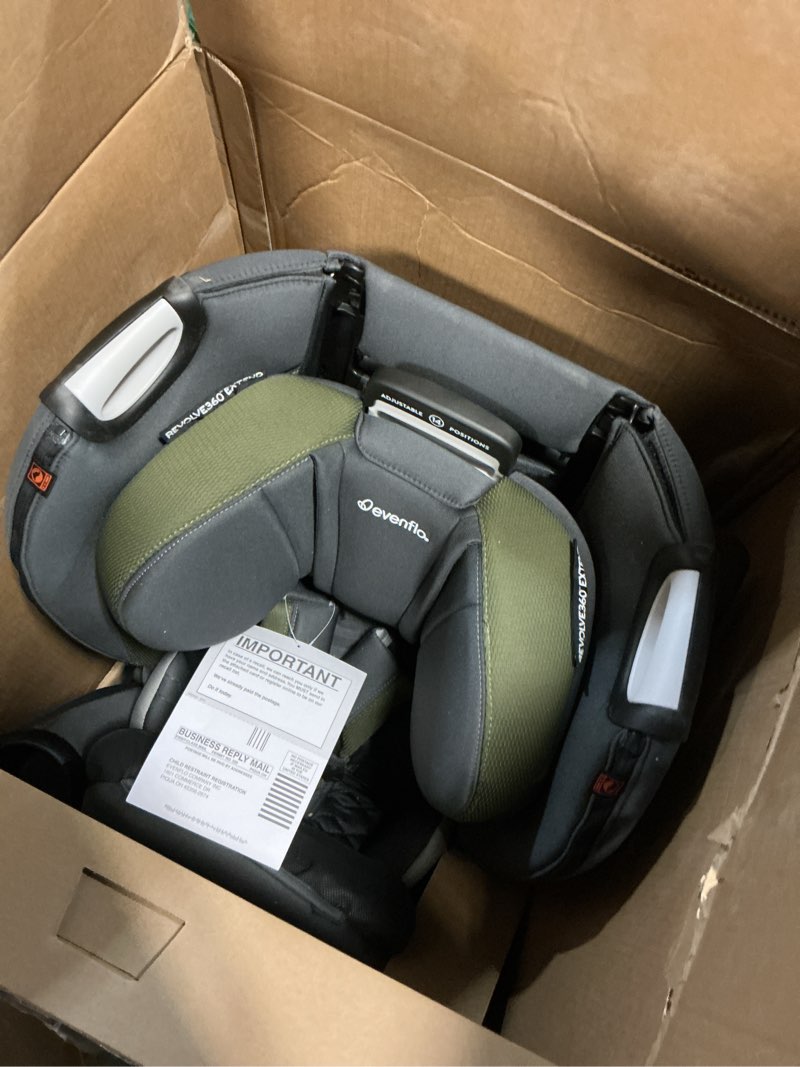 Condition photo showing Good Condition for Evenflo Revolve360 Extend Convertible Car Seat with 360 Degree Rotation, Extended Rear-Facing, Forward-Facing, Booster Mode, and Secure Latch Install, Rockland Green