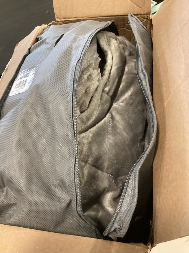 Condition photo showing Good Condition for Wemore Minky Dot Weighted Blanket for Adults Queen Size 12 lbs, Soft Cozy Heavy Blanket for Bed and Couch, Breathable Blanket for All-Season with Glass Beads, Dark Grey 60 x 80 inches Dark Grey 60" x 80" 12lbs